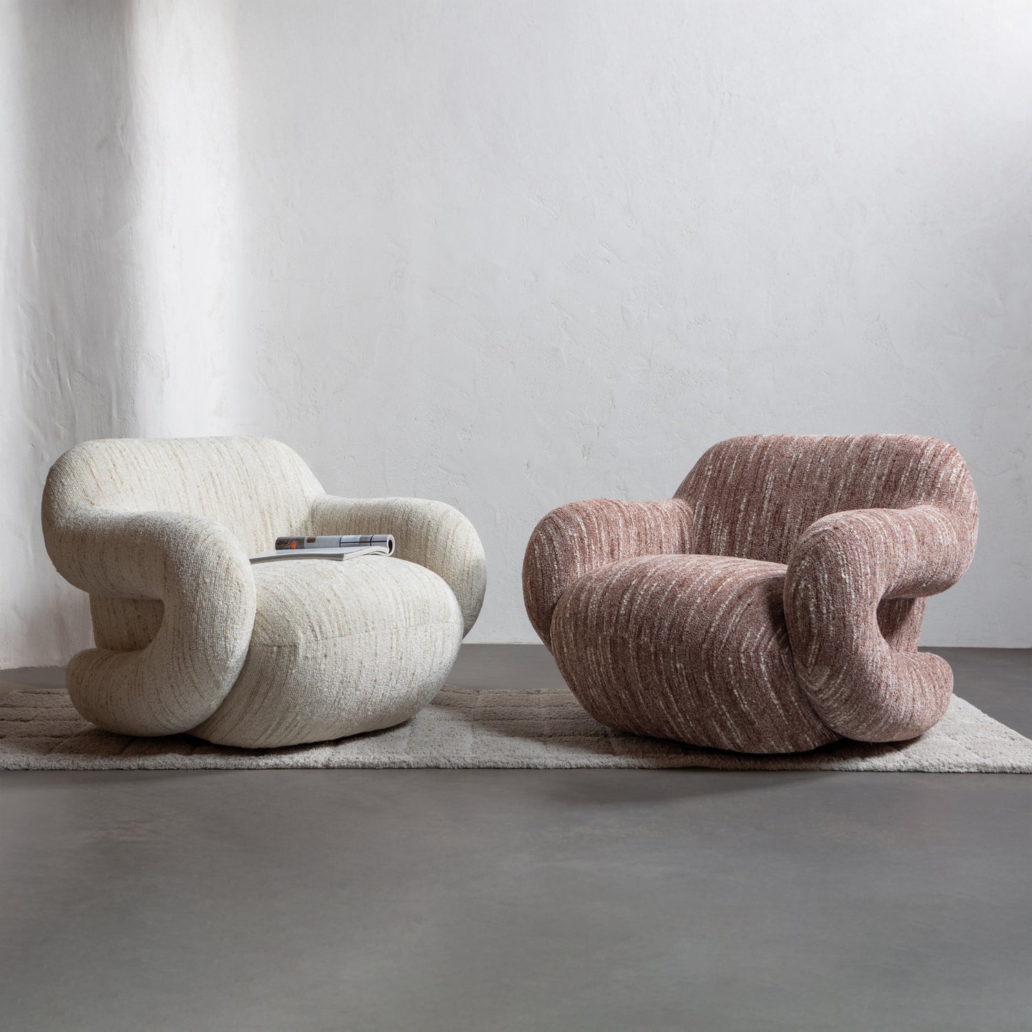 FOLKE SESSEL CHENILLE NATUR MELANGE