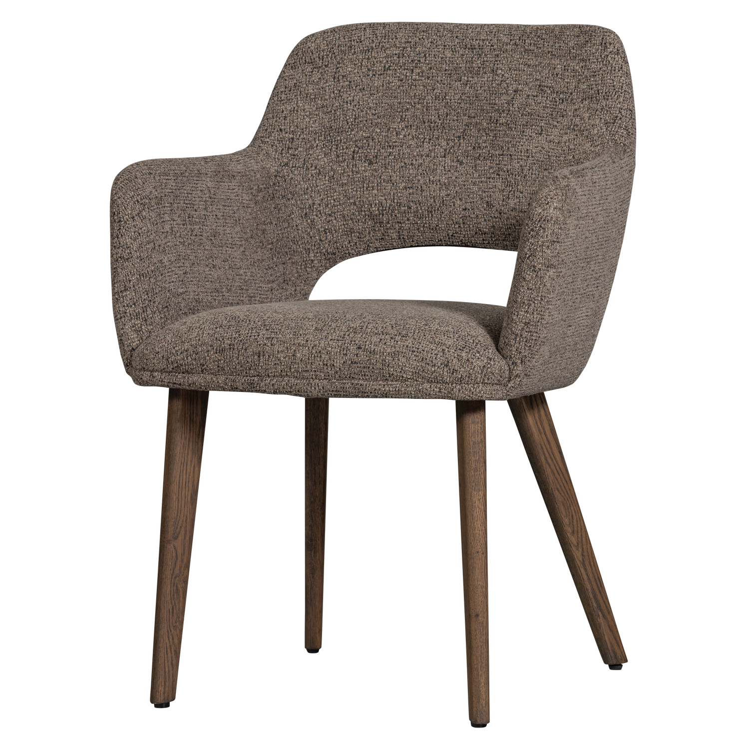 MURAT ESSZIMMERSTUHL TAUPE MIT HOLZFUSS BRAUN