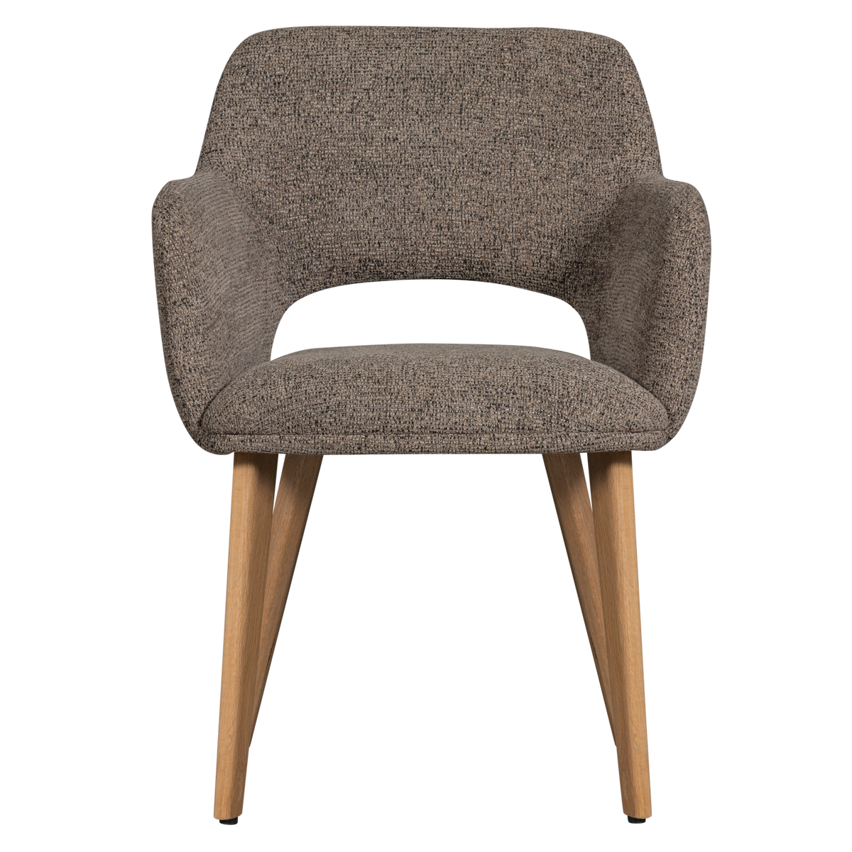 MURAT ESSZIMMERSTUHL TAUPE MIT HOLZFUSS NATUR