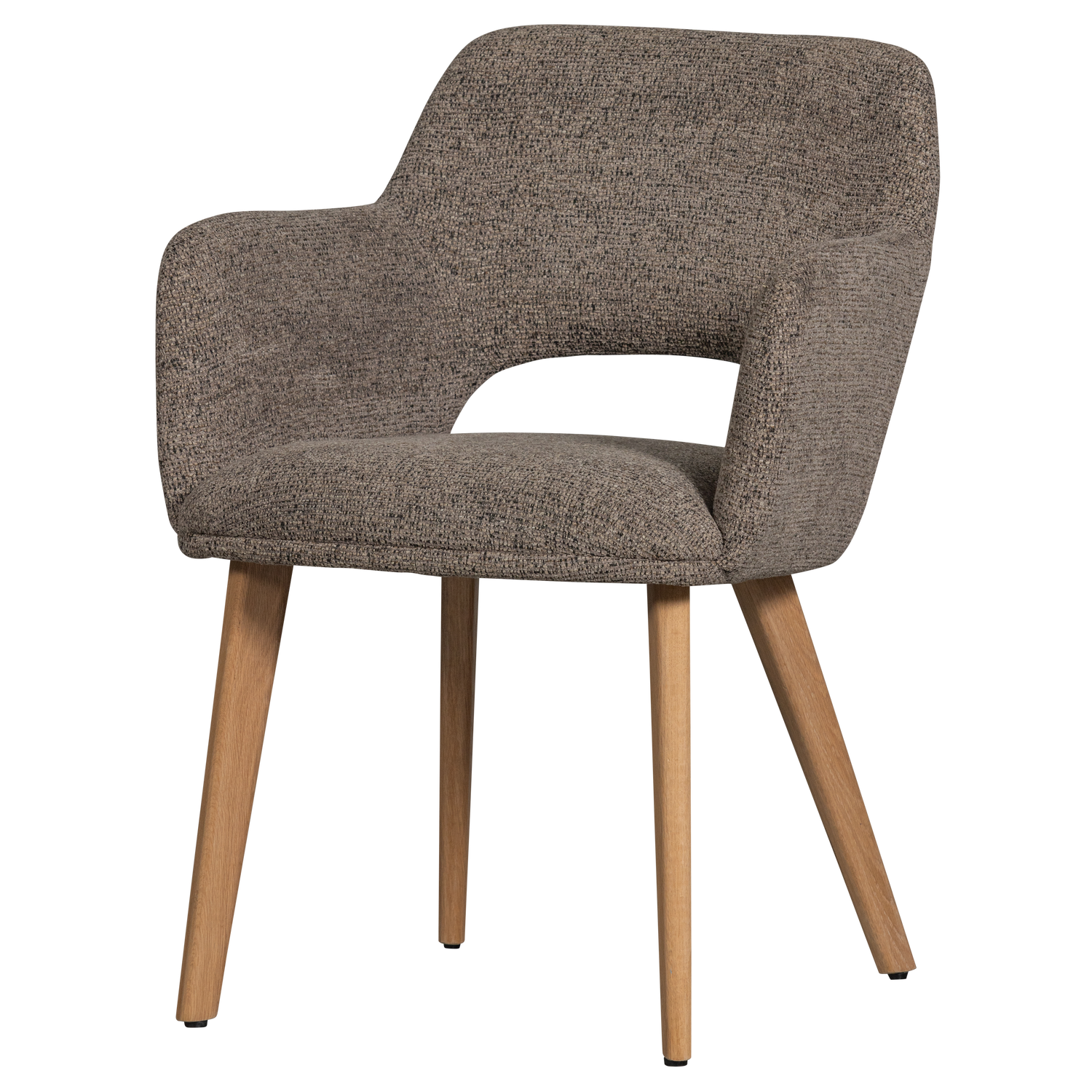 MURAT ESSZIMMERSTUHL TAUPE MIT HOLZFUSS NATUR