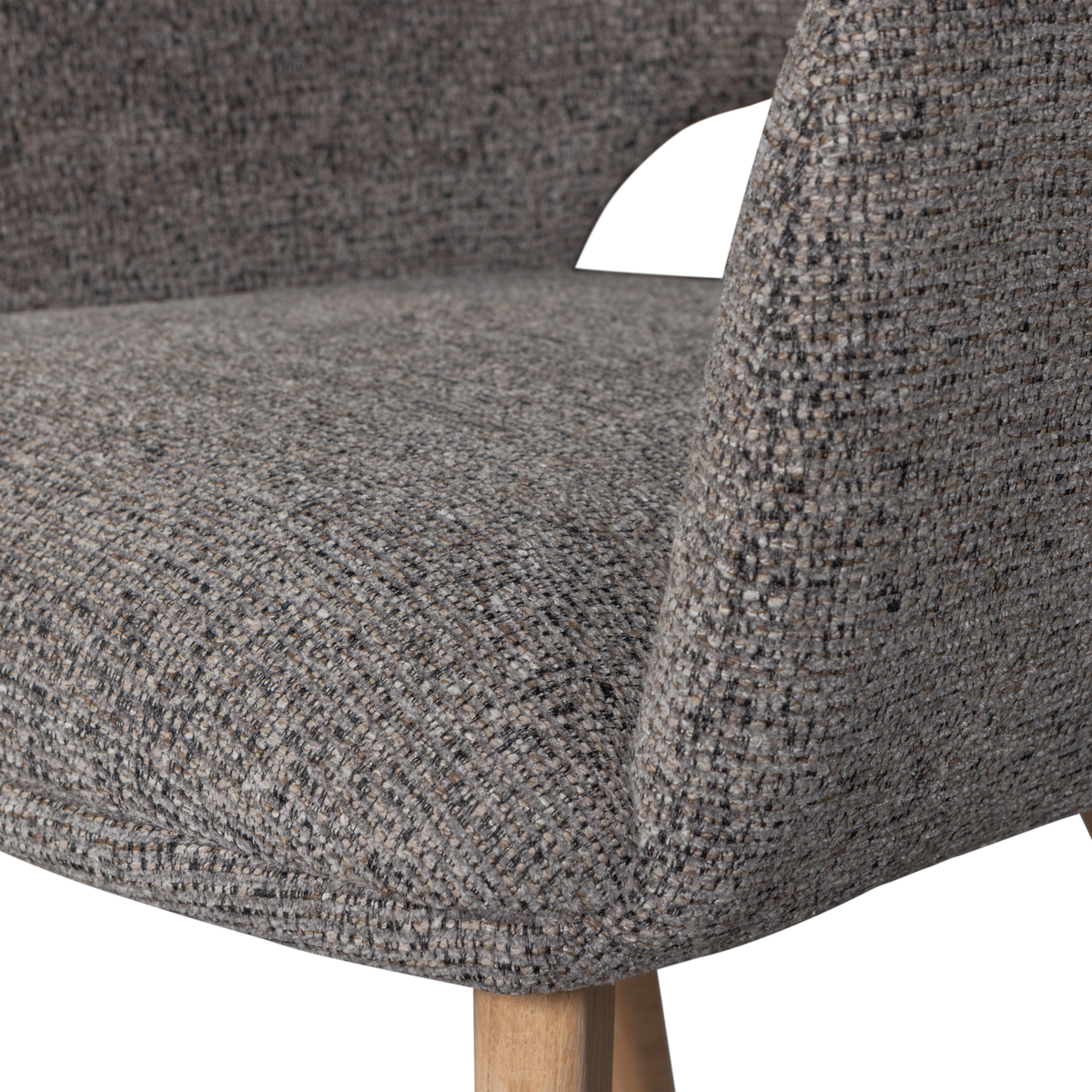 MURAT ESSZIMMERSTUHL TAUPE MIT HOLZFUSS NATUR
