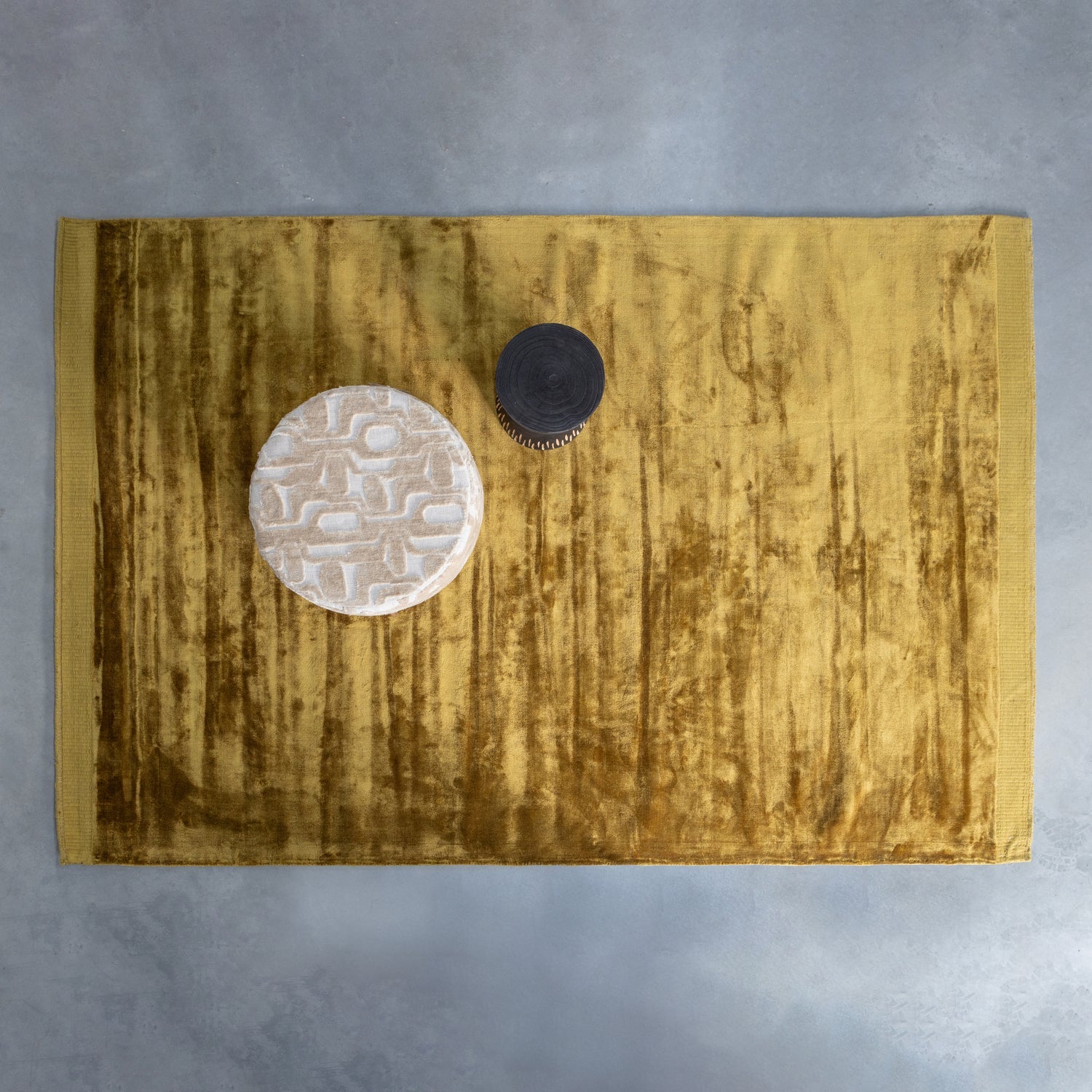 Tammo Teppich Samt Velours 200x300cm honiggelb mit Wolle