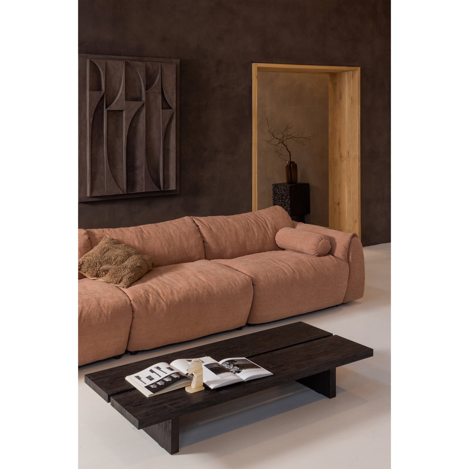 BAGGY 3-SITZER GEWEBTE CHENILLE ALTROSA