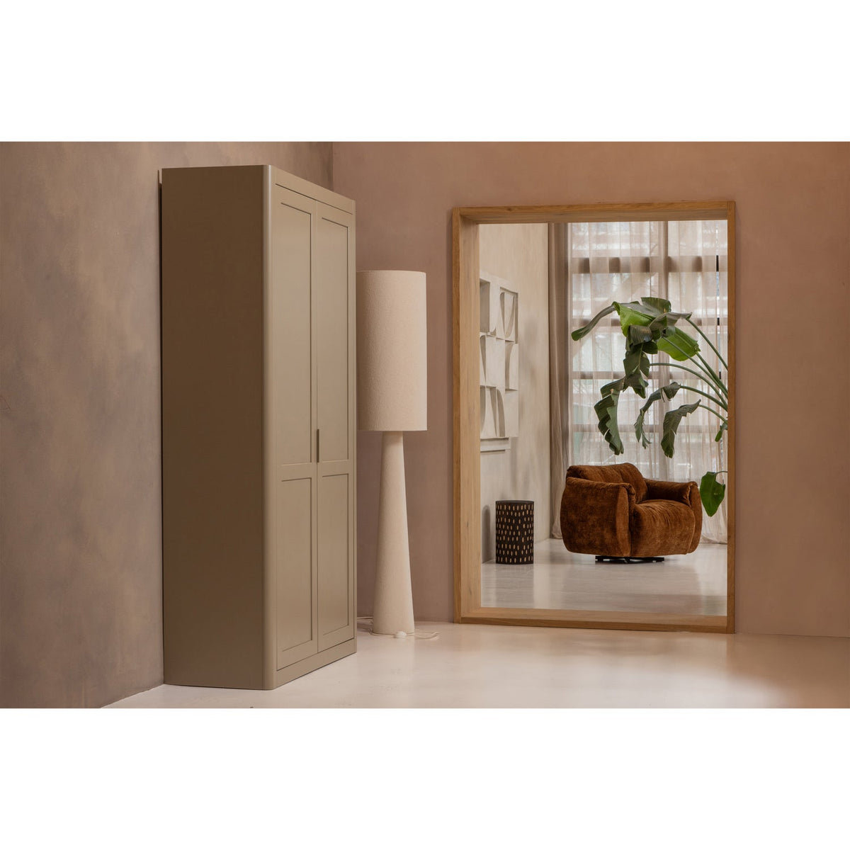 LOFT STEHLAMPE XL METALL/BOUCLE NATUR 187xO35CM