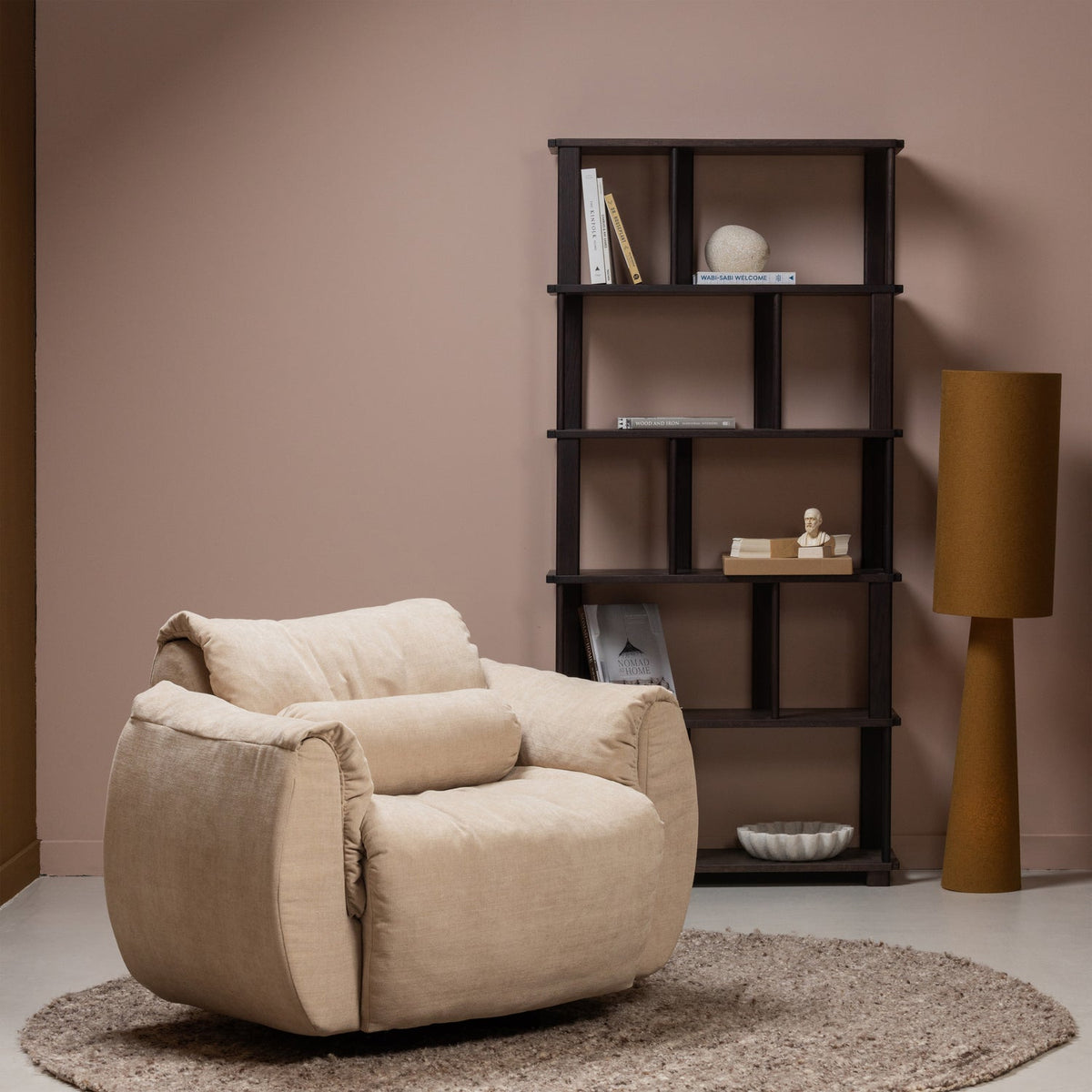 BAGGY DREHSESSEL GEWEBTE CHENILLE SAND
