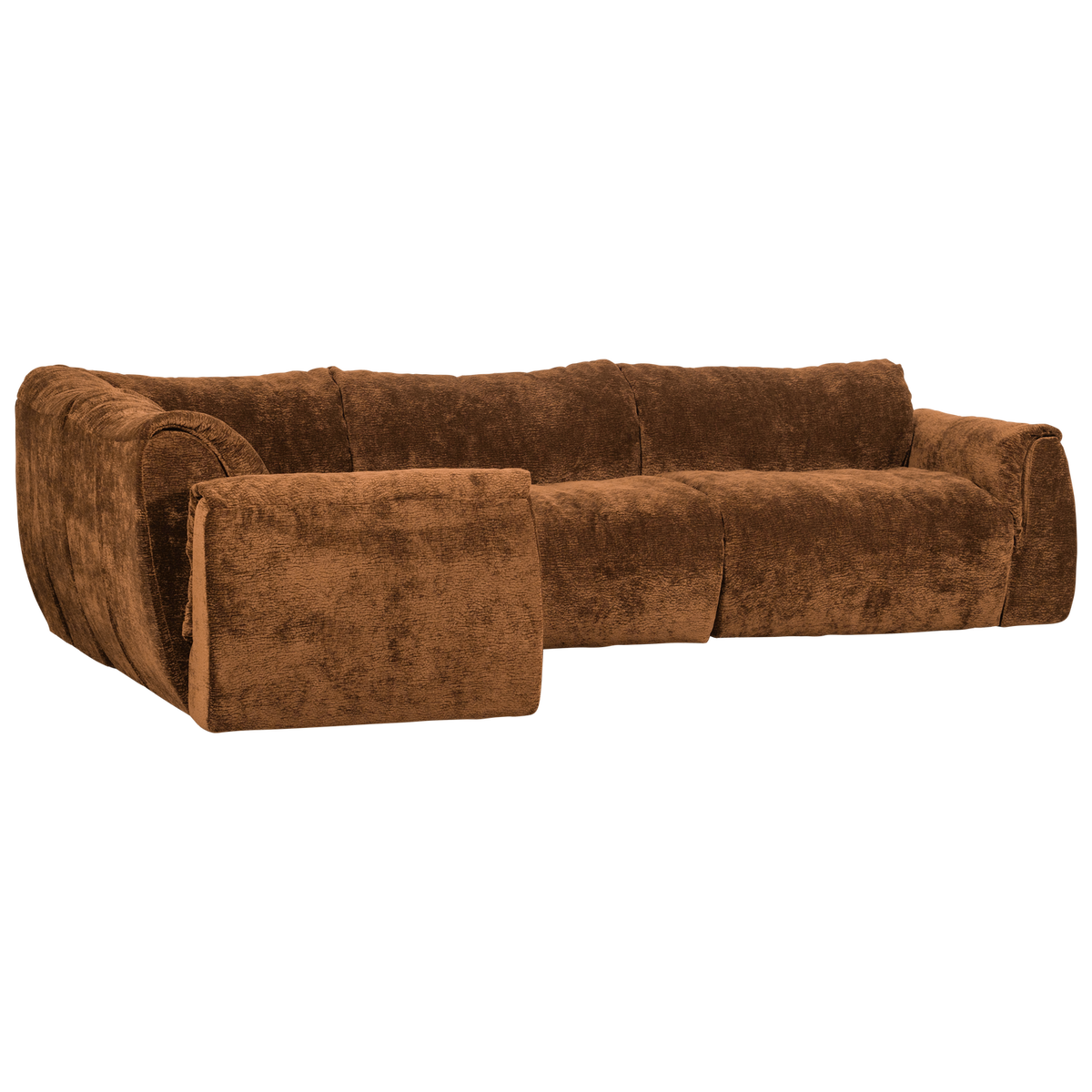 BAGGY ECKBANK LINKS 3D CHENILLE MITTELBRAUN