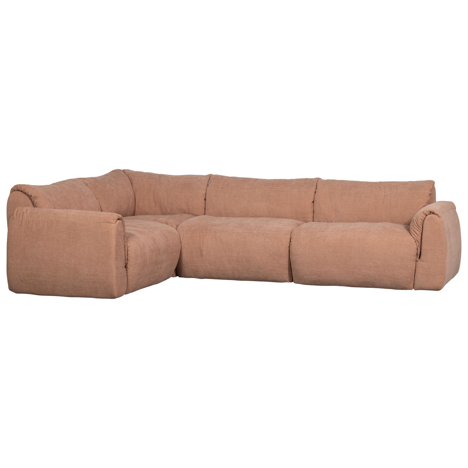 BAGGY ECKBANK LINKS GEWEBTE CHENILLE ALTROSA