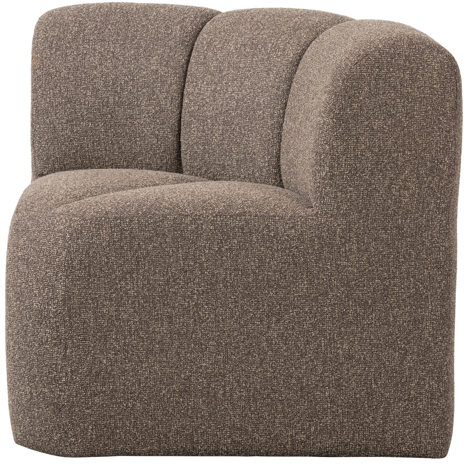 MOJO ESSBANK ECK MIT RÜCKENLEHNE BOUCLE BRAUN MELANGE
