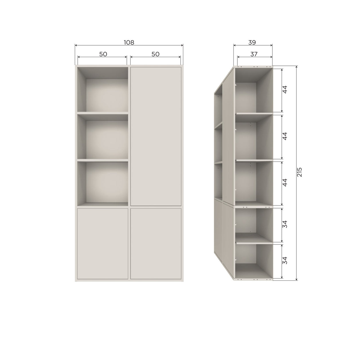 MEGGY ABLAGESCHRANK RECHTS 108 CM KIEFER DUST [fsc]