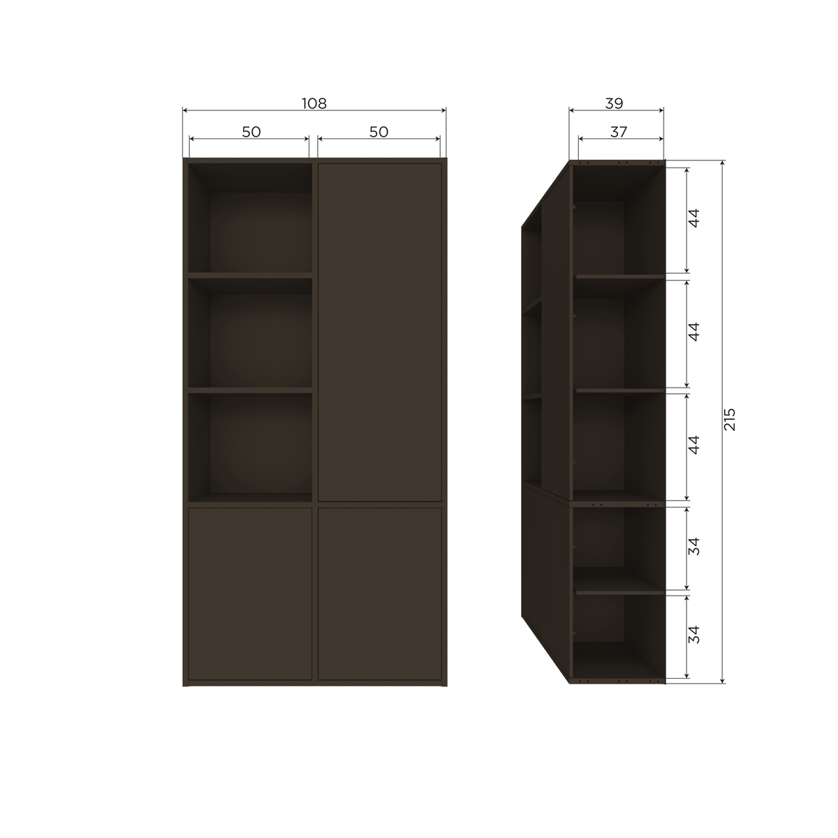 MEGGY ABLAGESCHRANK RECHTS 108 CM KIEFER MITTELBRAUN [fsc]