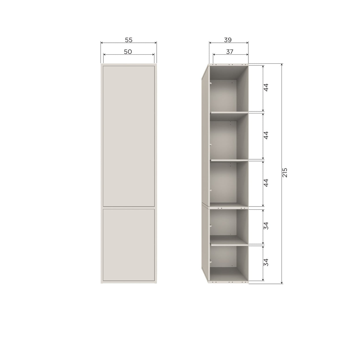 MEGGY SCHMALER ABLAGESCHRANK 55 CM KIEFER DUST [fsc]