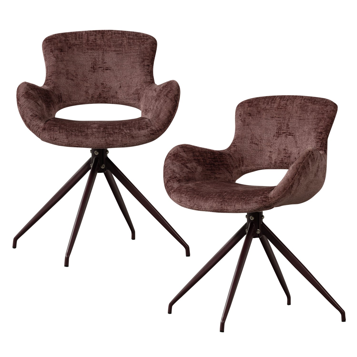 ELIVA ESSZIMMERSTUHL STRUKTUR VELVET PURPEL - 2ER SET