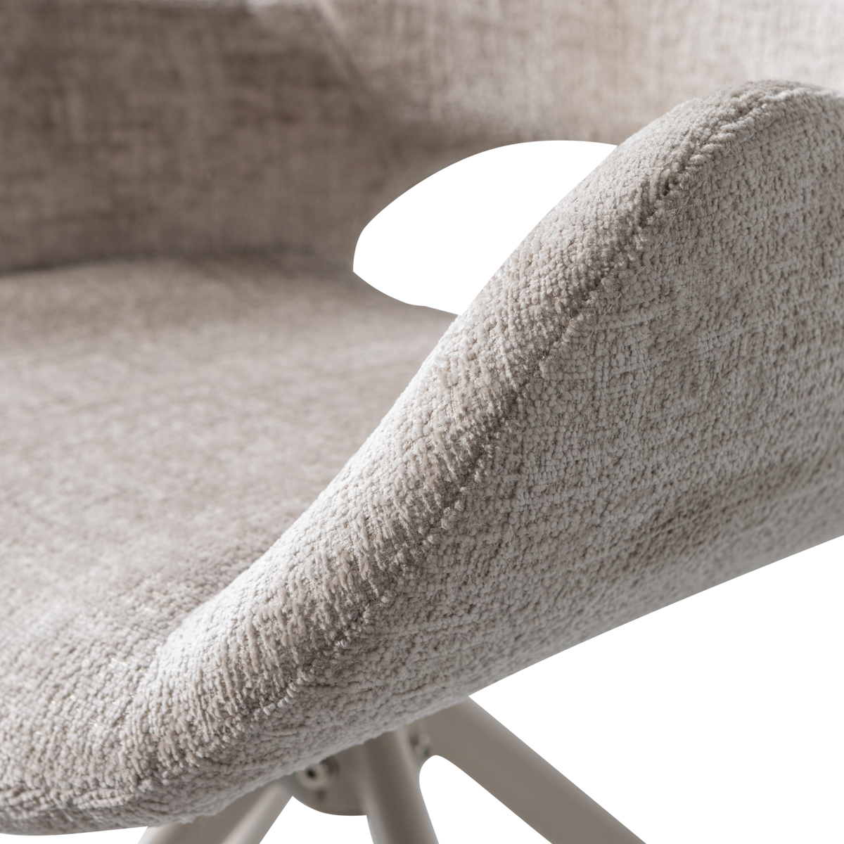 ELIVA ESSZIMMERSTUHL STRUKTUR VELVET SAND - 2ER SET