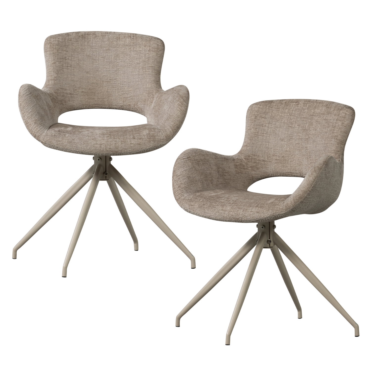 ELIVA ESSZIMMERSTUHL STRUKTUR VELVET SAND - 2ER SET