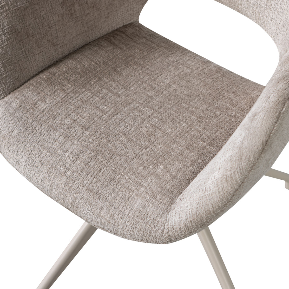ELIVA ESSZIMMERSTUHL STRUKTUR VELVET SAND - 2ER SET