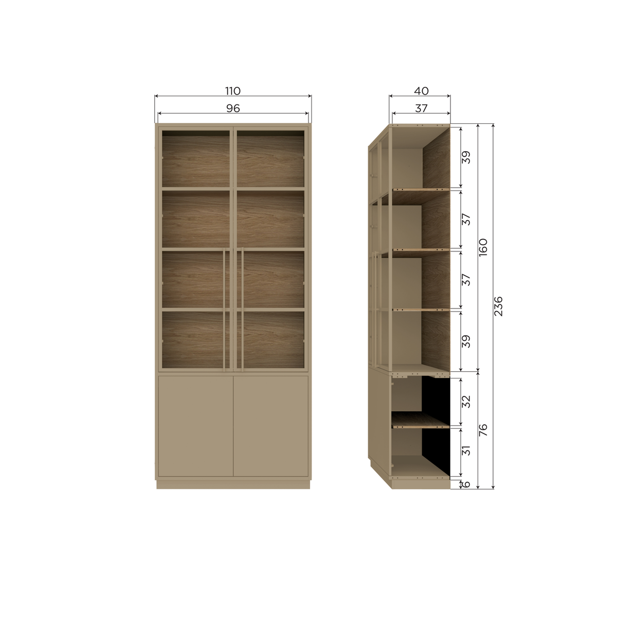 CASA BUFFETSCHRANK KIEFER MUD [fsc]