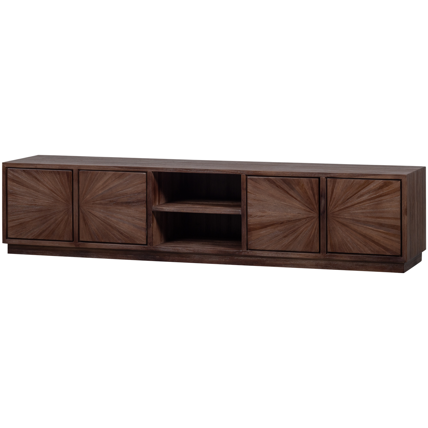 SUN TV-MÖBEL MIT OFFENEM FACH TEAK BRAUN