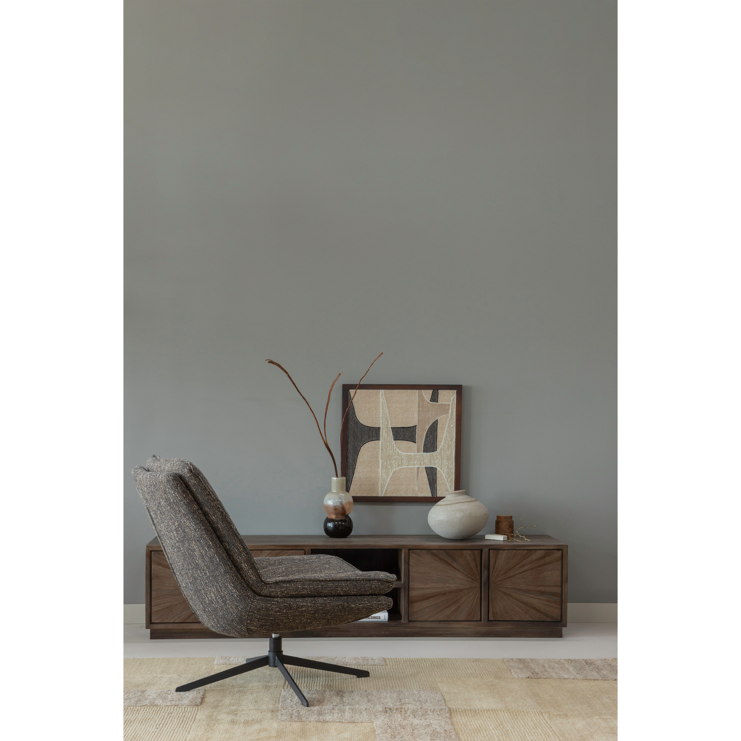 MILARO DREHSESSEL BRAUN MELANGE