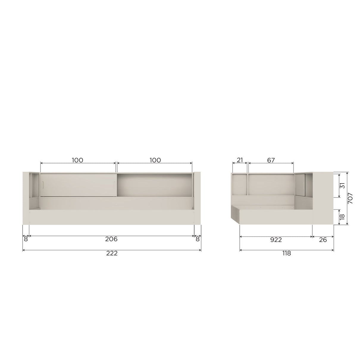 CARTER BETT KIEFER DUST 90x200CM [fsc]