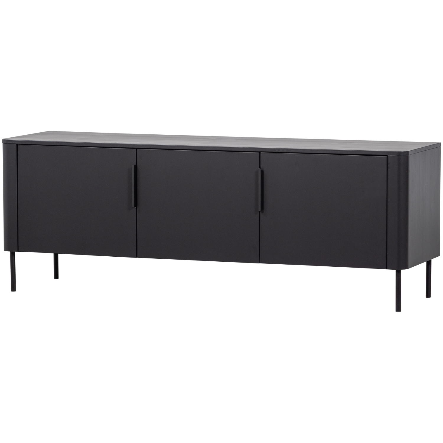 GUNNAR TV-MÖBEL 154CM KIEFER MATTSCHWARZ [fsc]