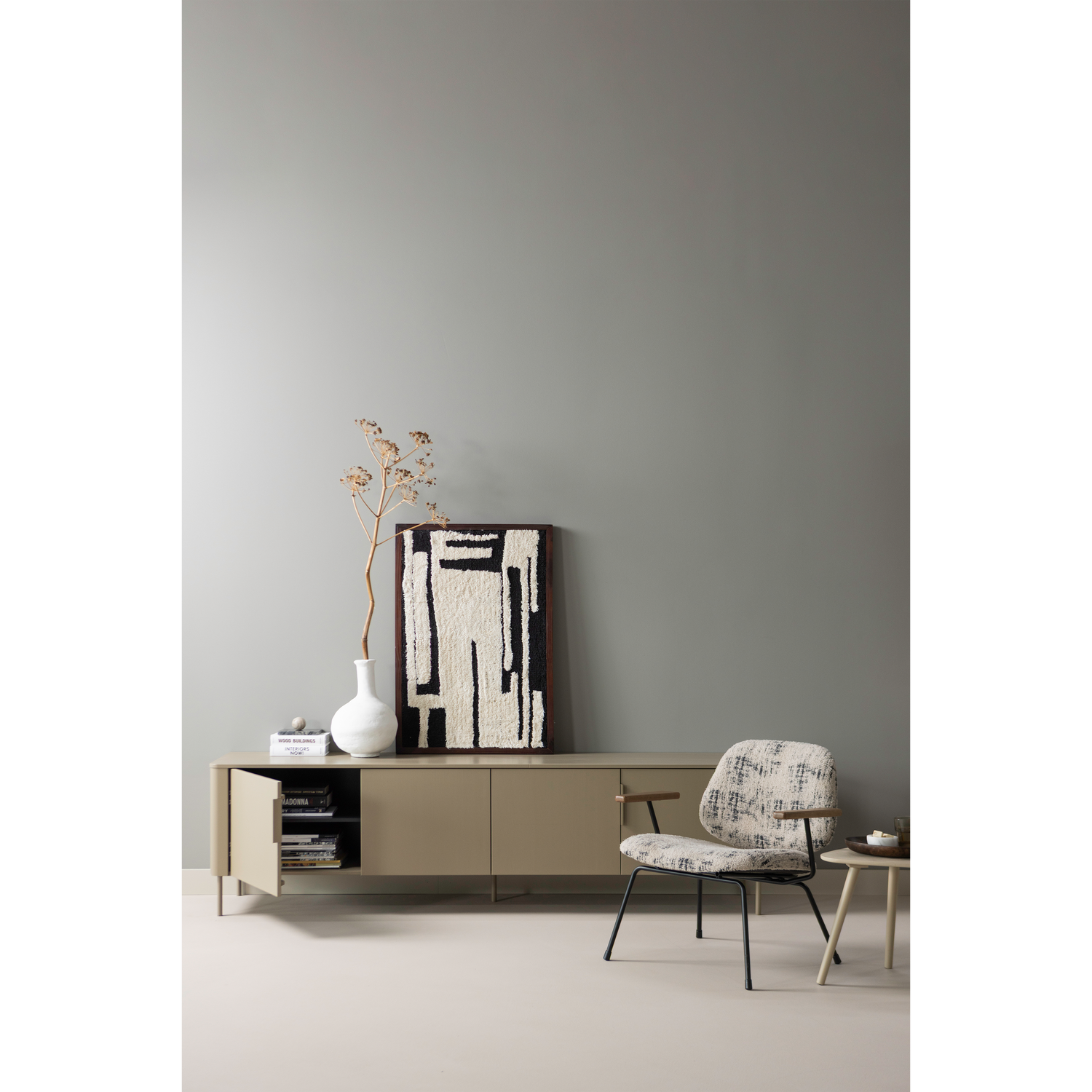 AURE SESSEL CHENILLE BEIGE/SCHWARZ