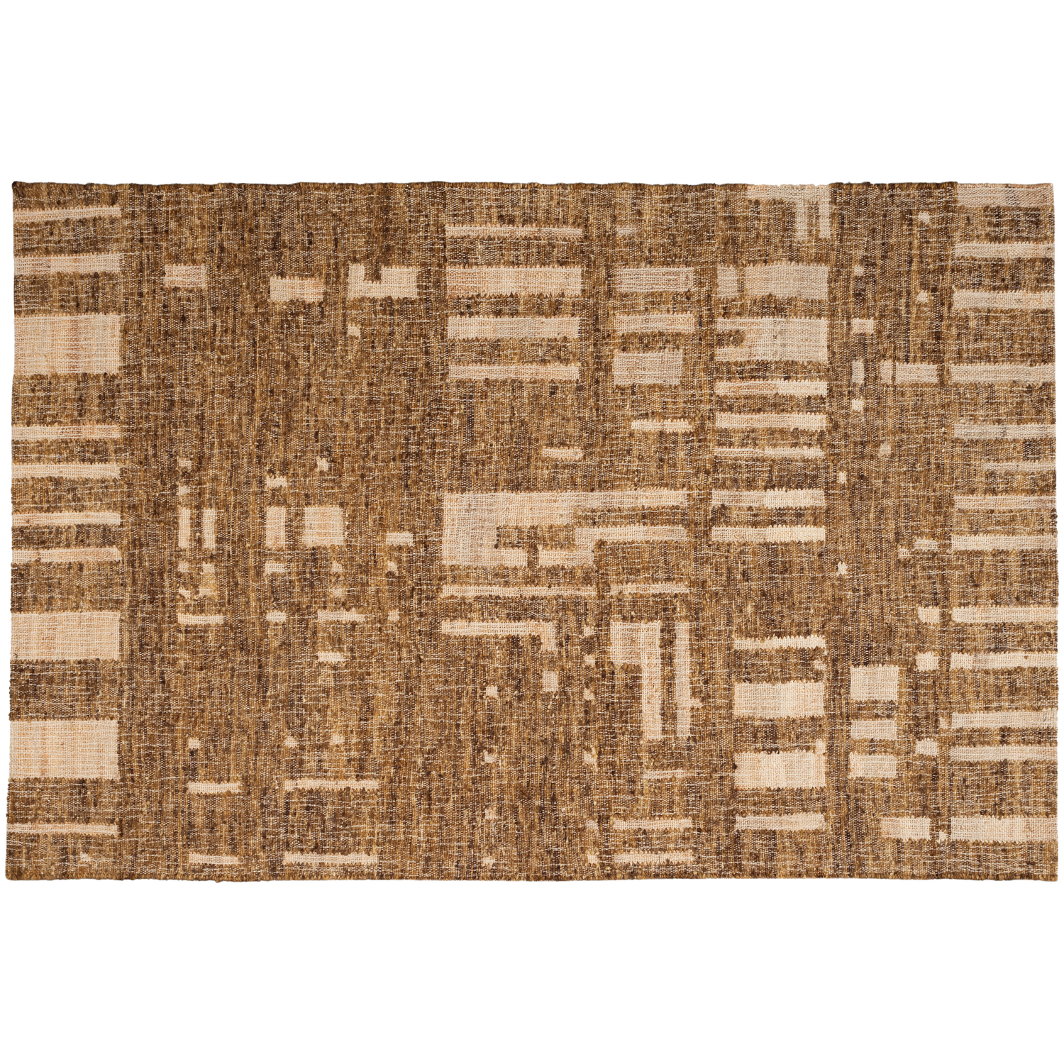 IAN HANDGEWOBENER TEPPICH WOLLE/BAUMWOLLE BRAUN 170x240CM