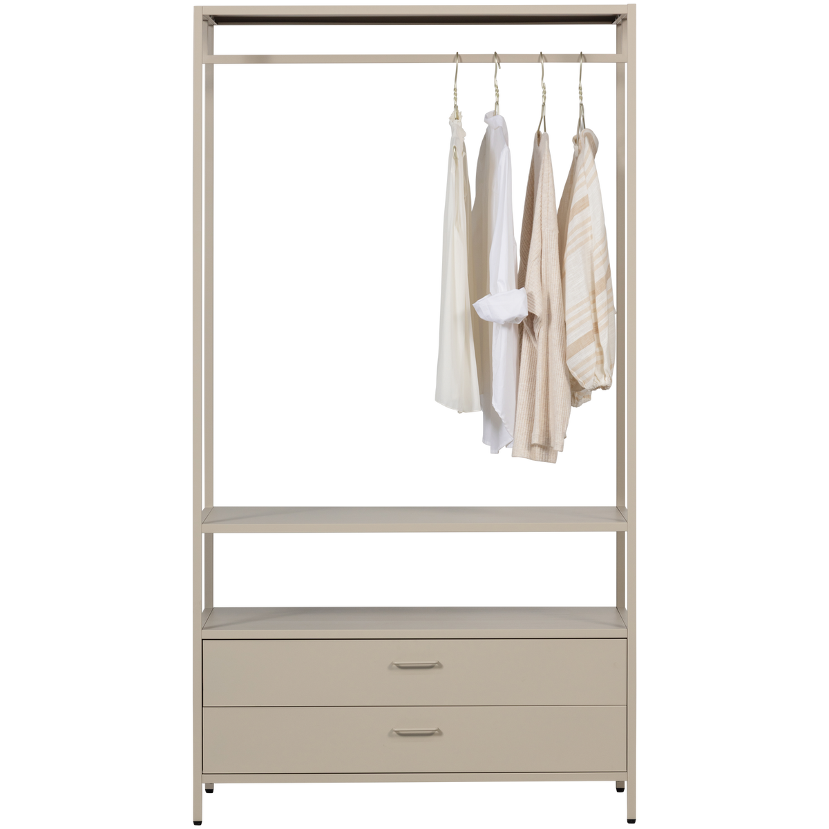 FERRIS OFFEN KLEIDERSCHRANK 100 CM METALL SAND