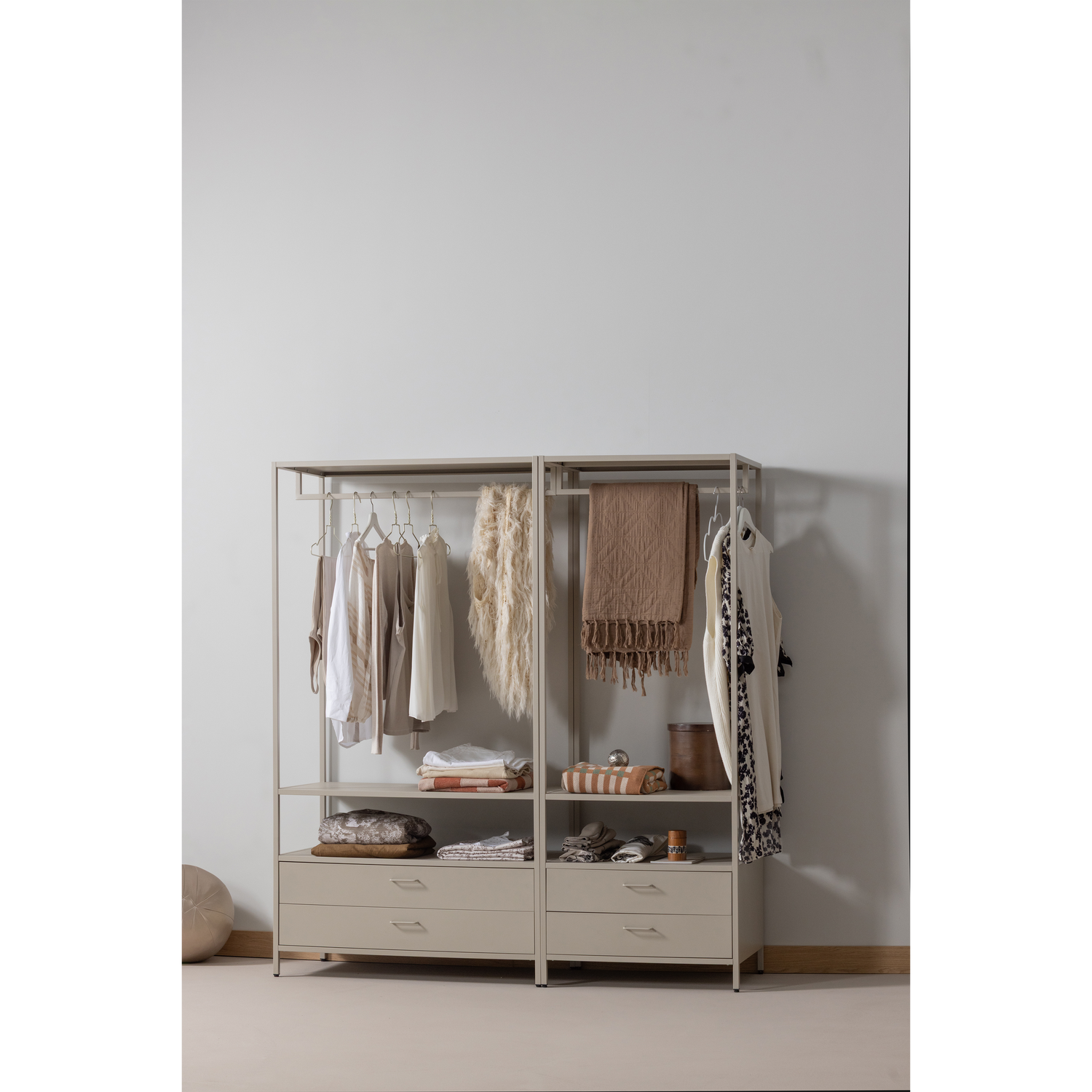 FERRIS OFFEN KLEIDERSCHRANK 70 CM METALL SAND