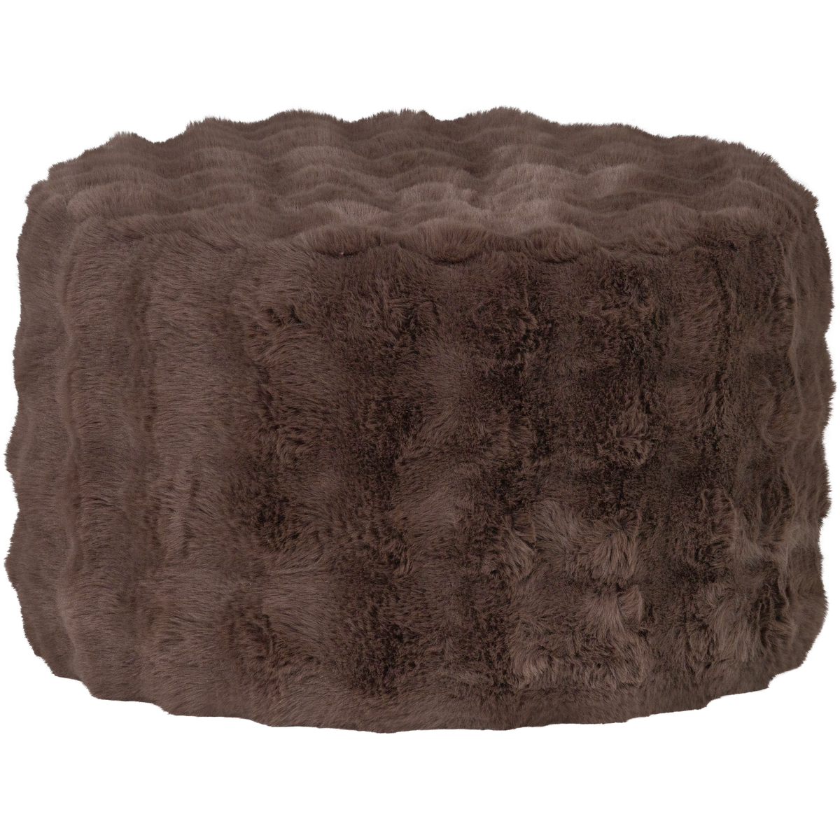 OLVEN HOCKER NIEDRIG FLUFFIG LAGER BRAUN
