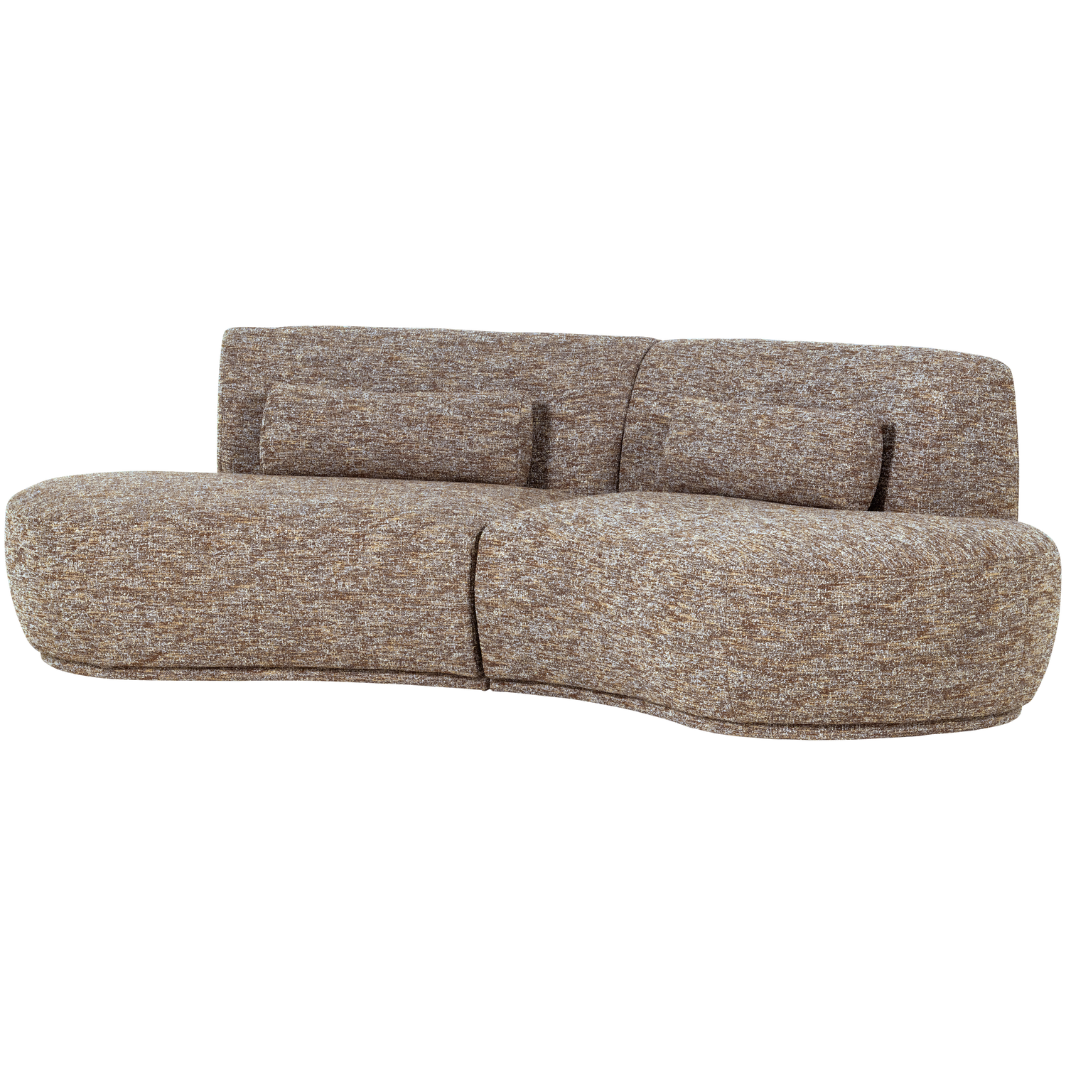BATAVIER HALBRUNDES SOFA 4-SITZER HELLBRAUN MELANGE