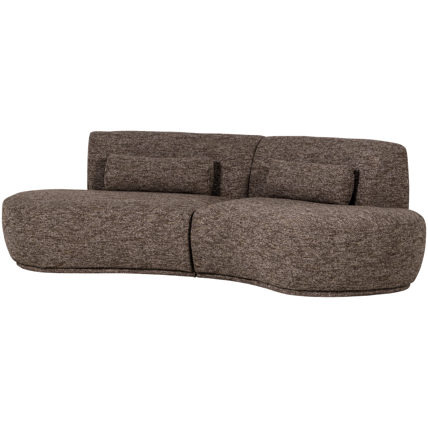 BATAVIER HALBRUNDES SOFA 4-SITZER BRAUN MELANGE