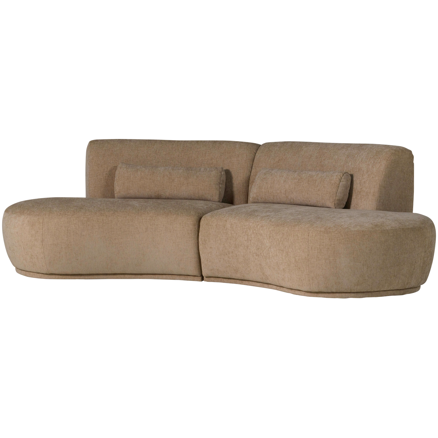 BATAVIER HALBRUNDES SOFA 4-SITZER VELVET HELLBRAUN MELANGE