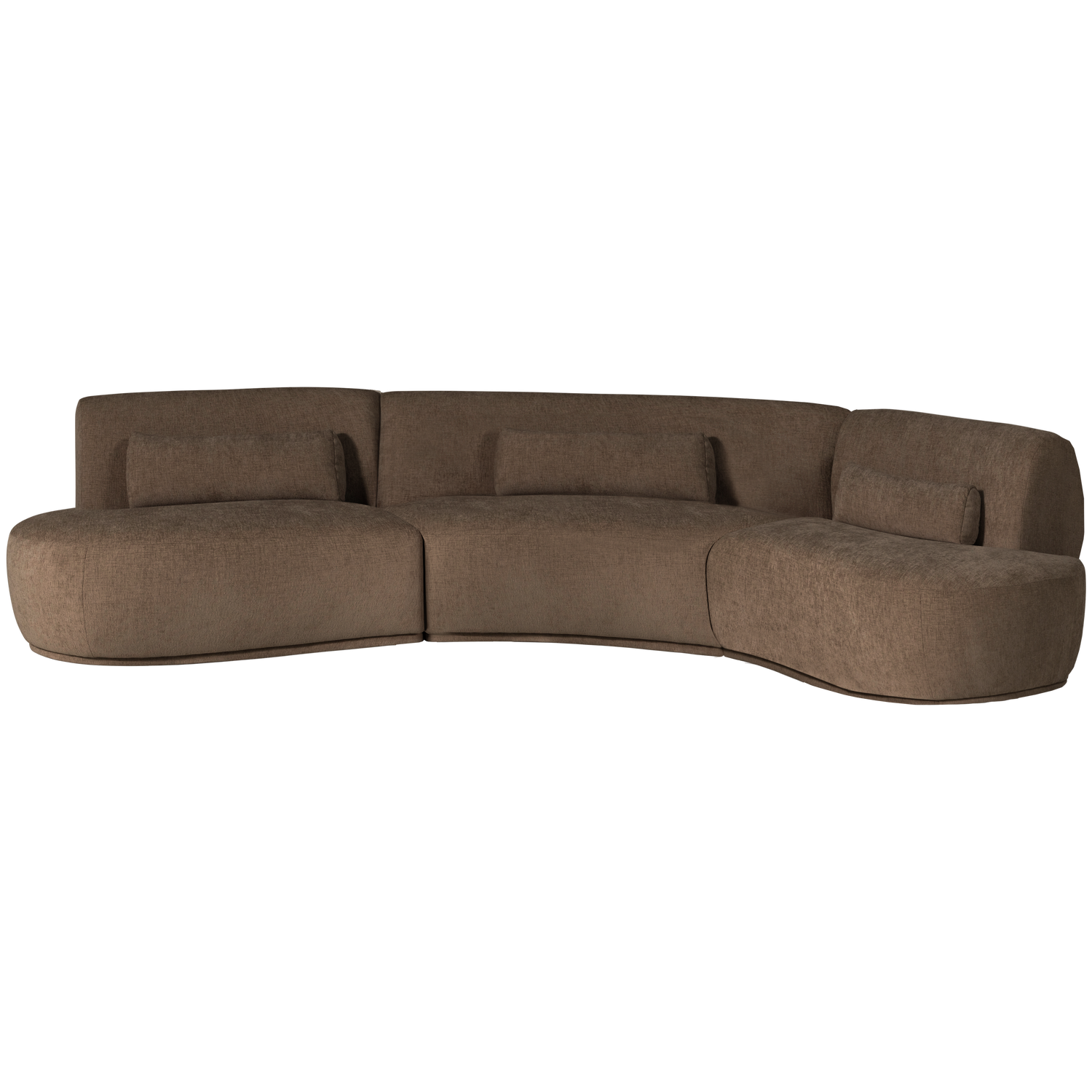 BATAVIER HALBRUNDES SOFA 6-SITZER VELVET BRAUN MELANGE