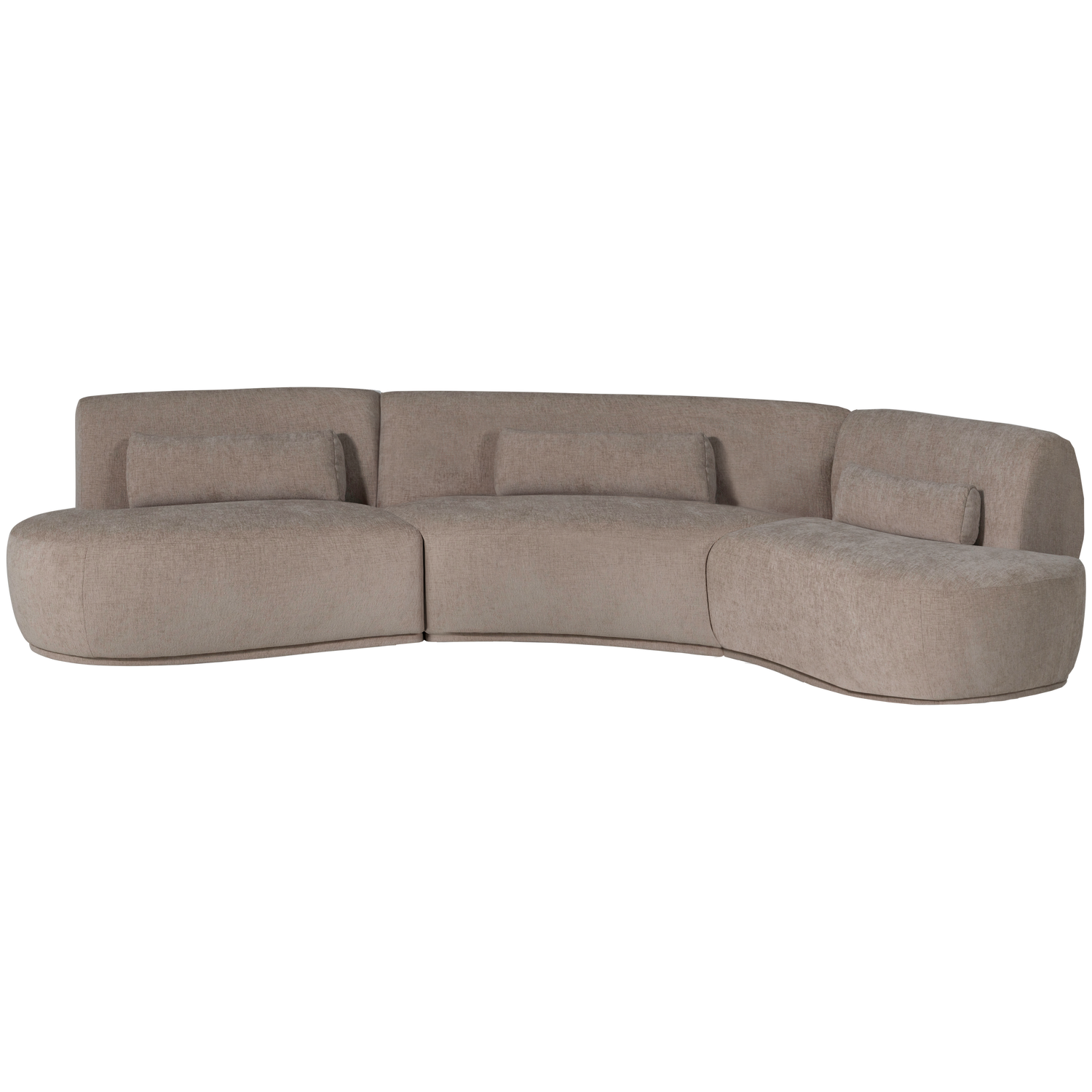 BATAVIER HALBRUNDES SOFA 6-SITZER VELVET SAND MELANGE