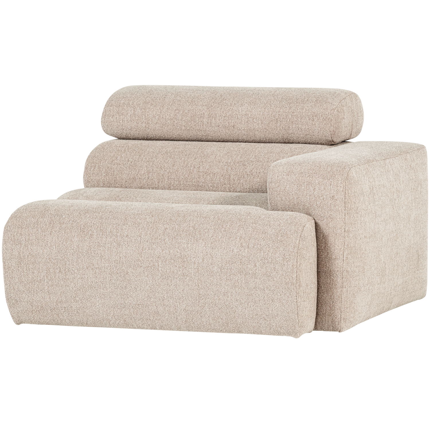 NOVI 1-SITZER ELEMENT ARM RECHTS BOUCLE NATUR