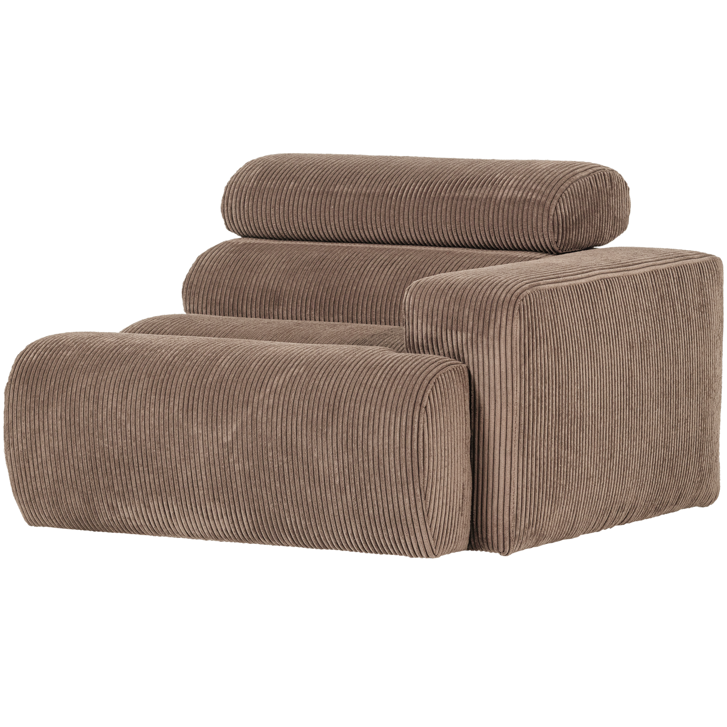 NOVI 1-SITZER ELEMENT ARM RECHTS GERIPPTER STOFF TAUPE