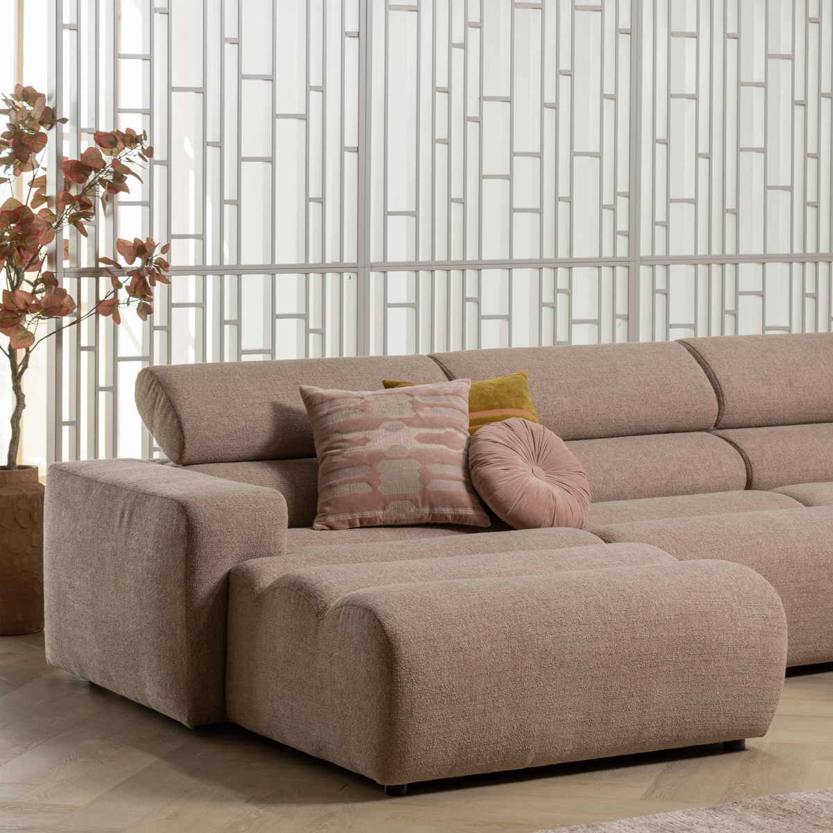 NOVI 1-SITZER ELEMENT ARM RECHTS BOUCLE TAUPE