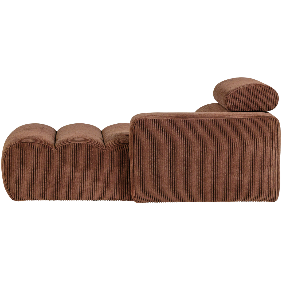 NOVI CHAISE LONGUE ELEMENT ARM RECHTS GERIPPTER STOFF TERRA
