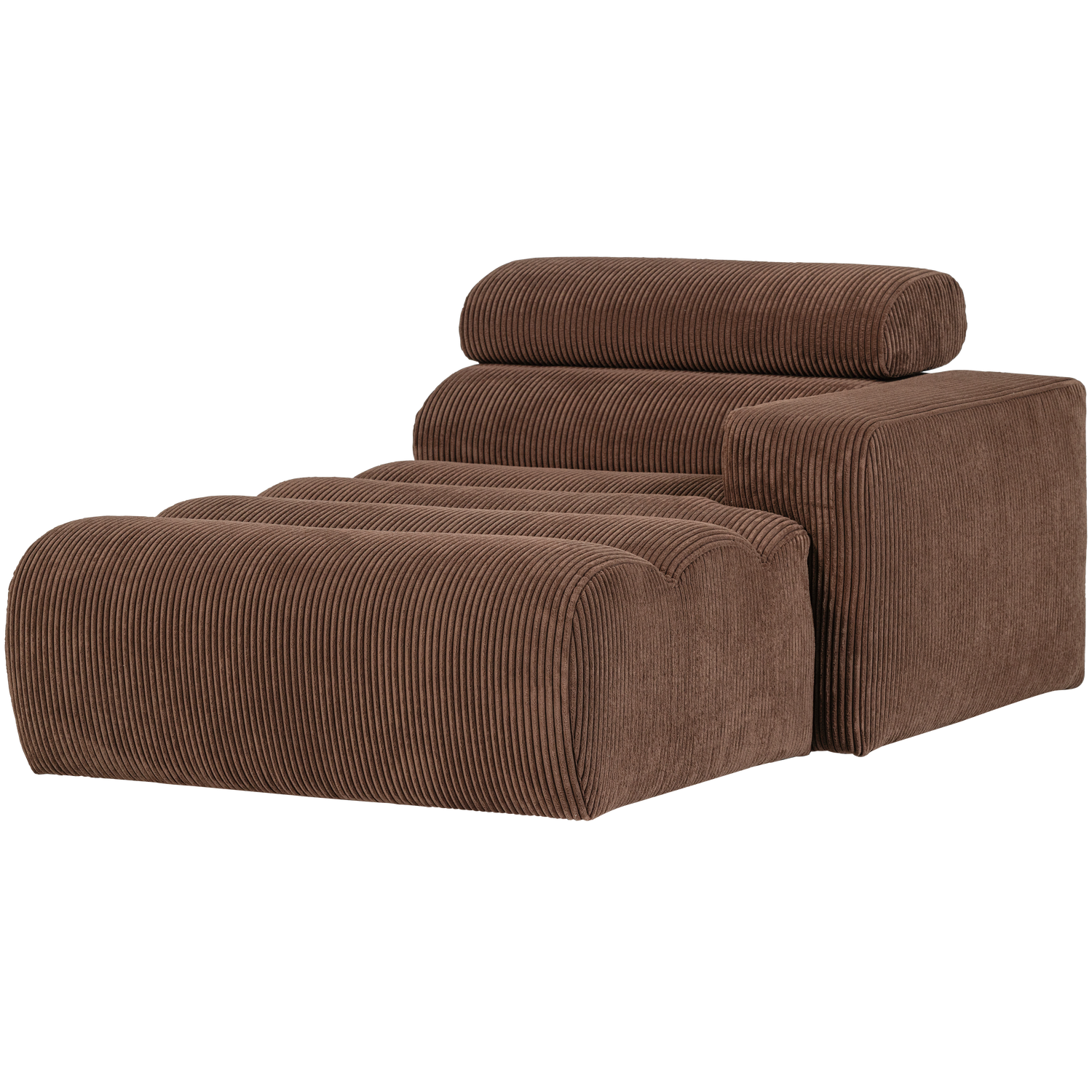NOVI CHAISE LONGUE ELEMENT ARM RECHTS GERIPPTER MOKKABRAUN