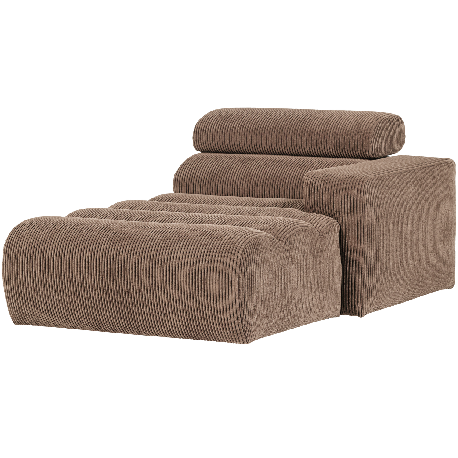 NOVI CHAISE LONGUE ELEMENT ARM RECHTS GERIPPTER TAUPE