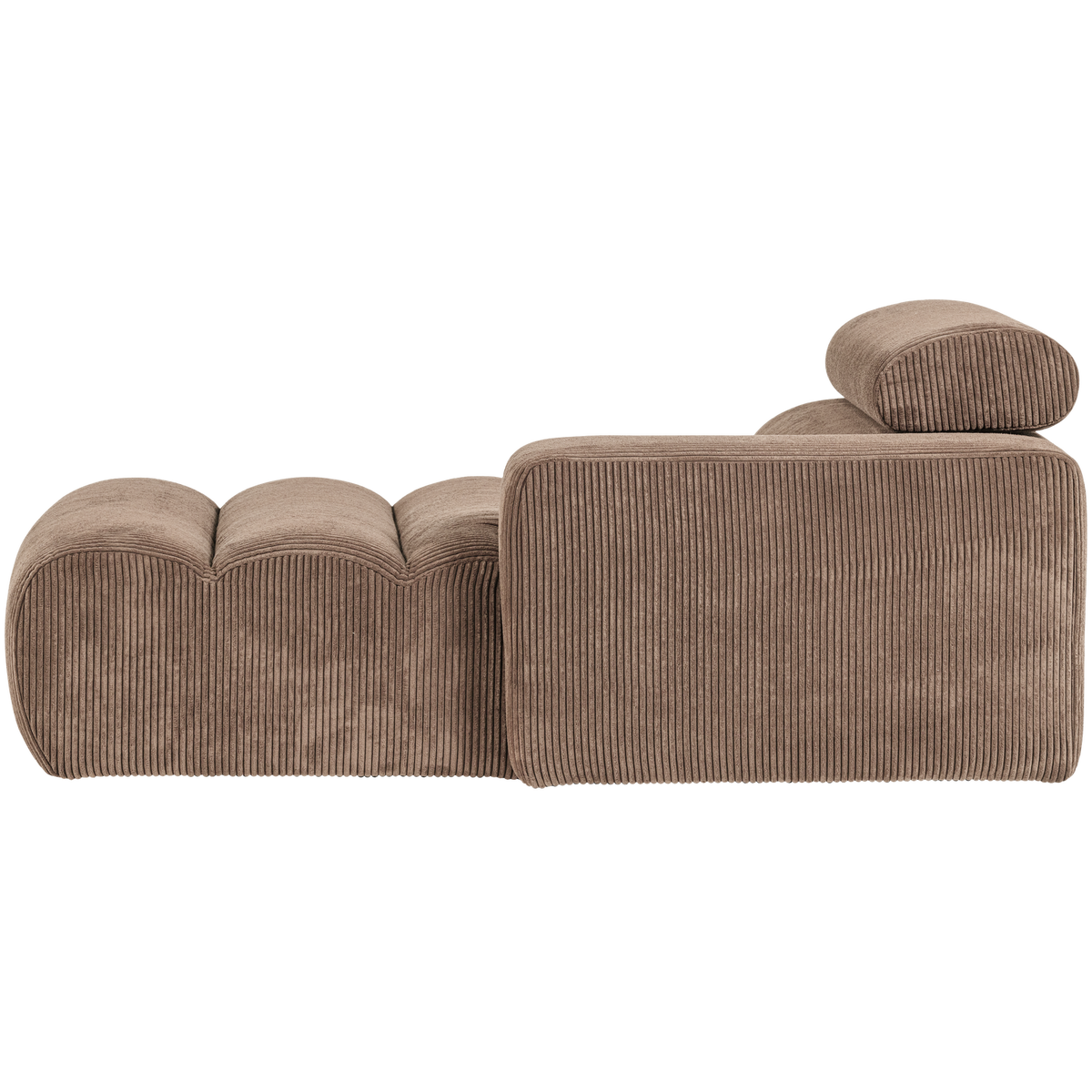 NOVI CHAISE LONGUE ELEMENT ARM RECHTS GERIPPTER TAUPE