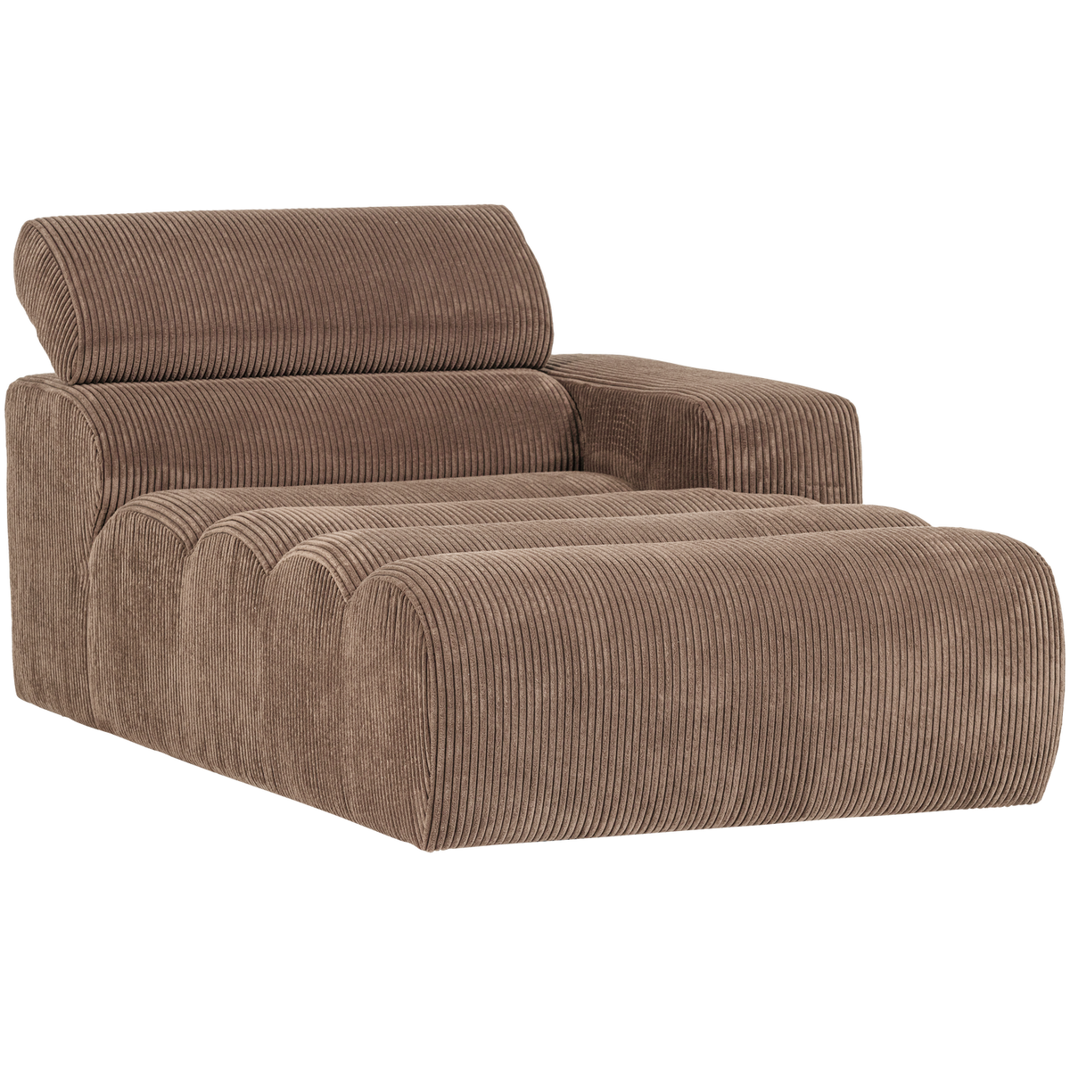 NOVI CHAISE LONGUE ELEMENT ARM RECHTS GERIPPTER TAUPE