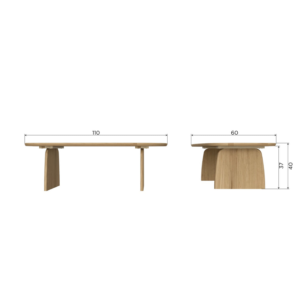 TABLO COUCHTISCH 110 CM EICHE CASHMERE BRAUN [fsc]