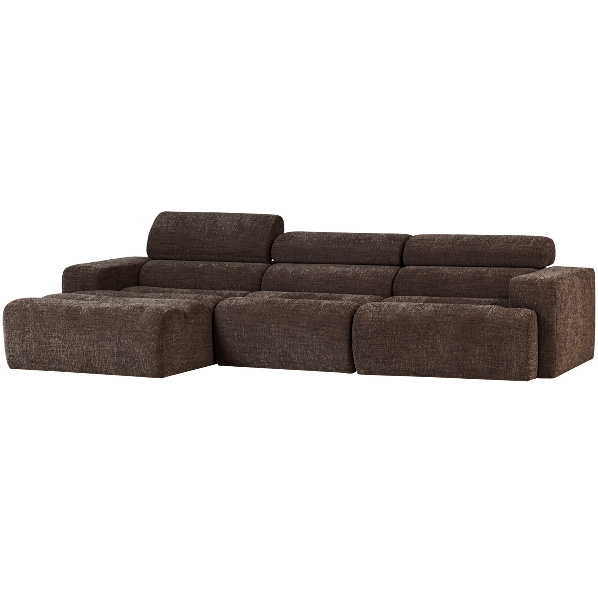 NOVI CHAISE LONGUE SOFA LINKS DUNKEL BRAUN MELANGE