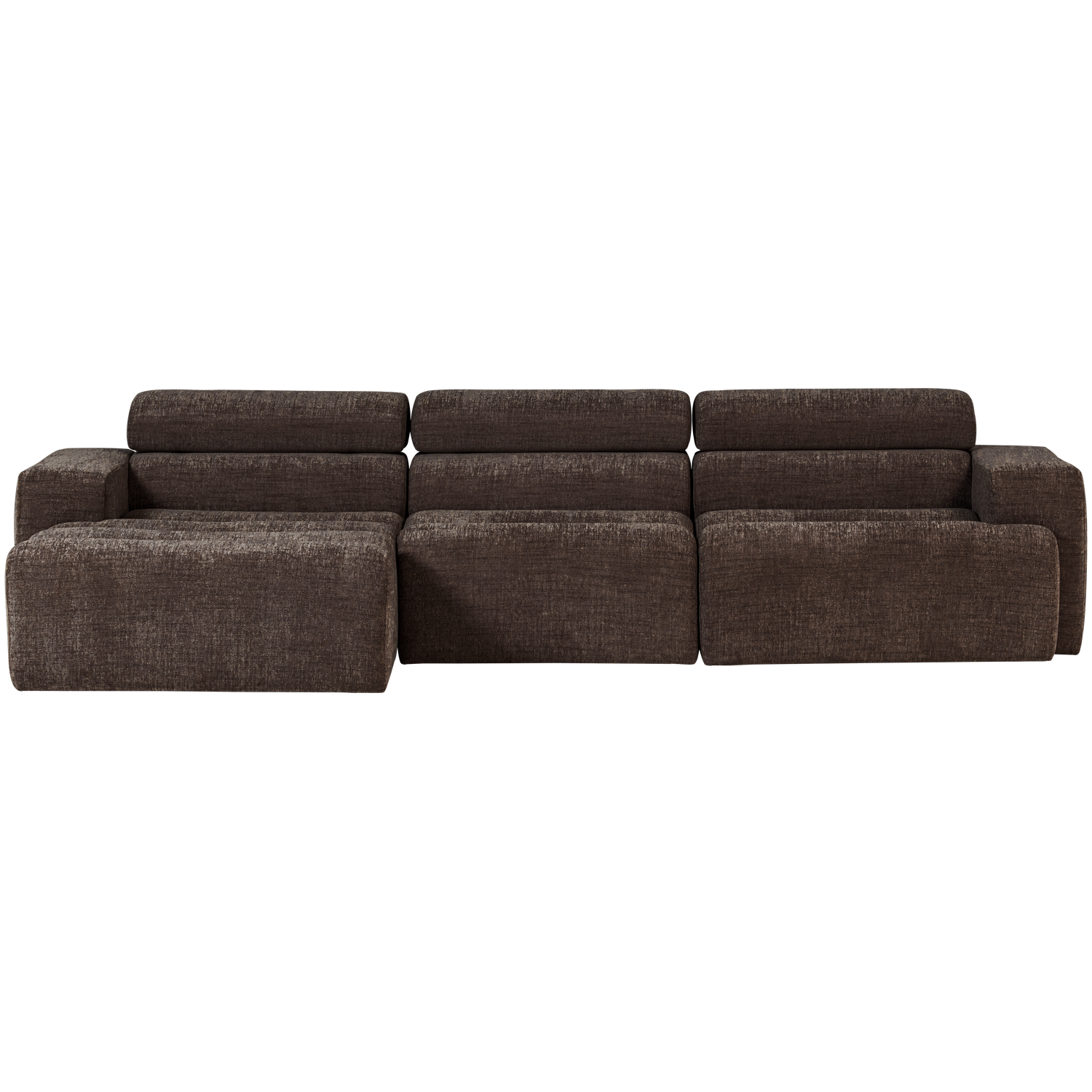 NOVI CHAISE LONGUE SOFA LINKS DUNKEL BRAUN MELANGE