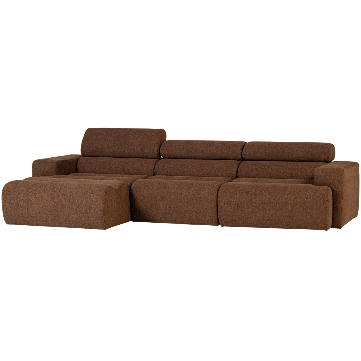 NOVI CHAISE LONGUE SOFA LINKS BOUCLE MOKKABRAUN