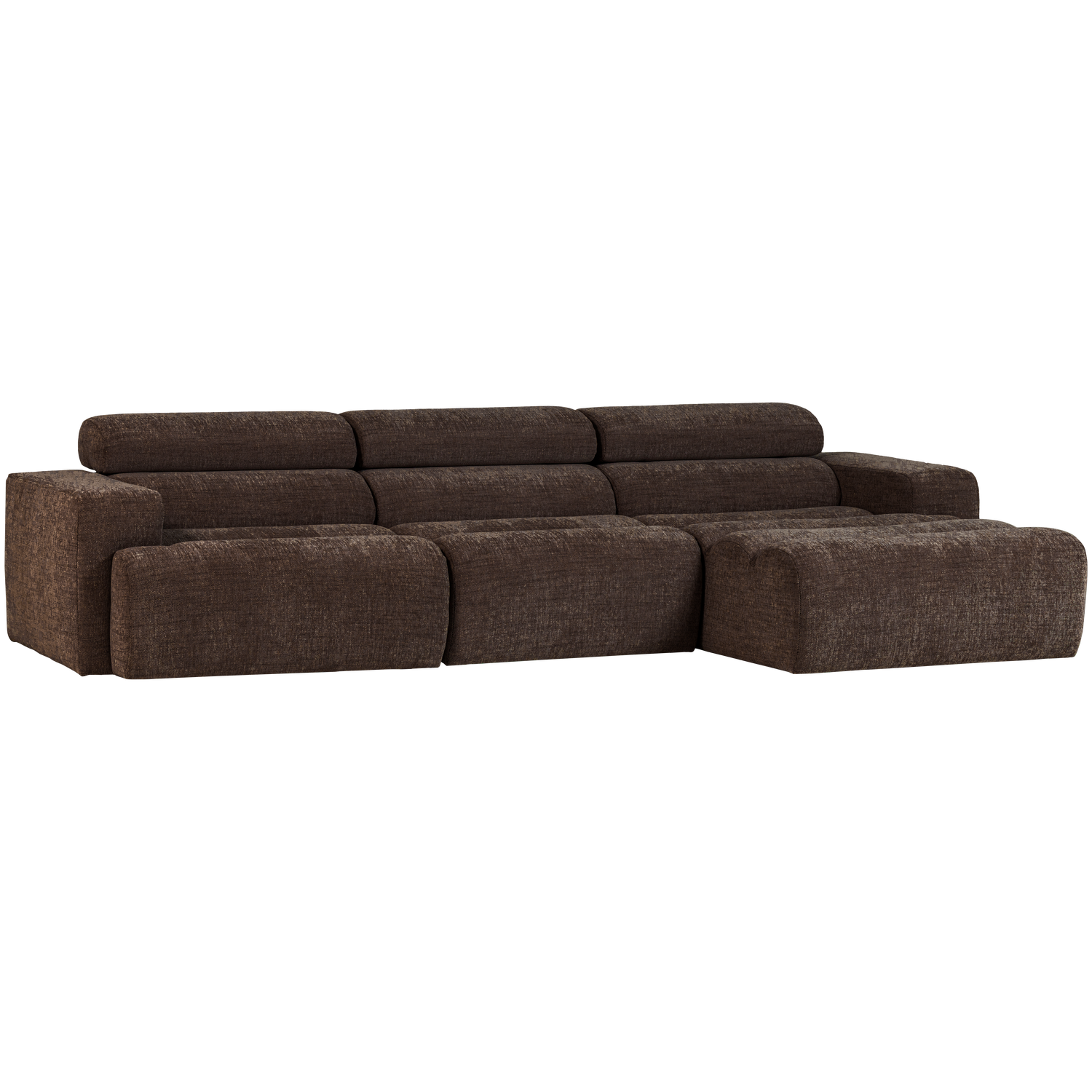 NOVI CHAISE LONGUE SOFA RECHTS DUNKEL BRAUN MELANGE