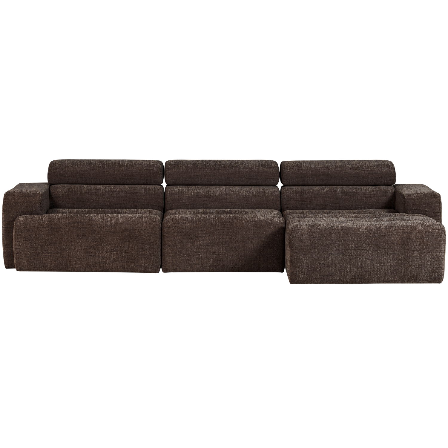 NOVI CHAISE LONGUE SOFA RECHTS DUNKEL BRAUN MELANGE