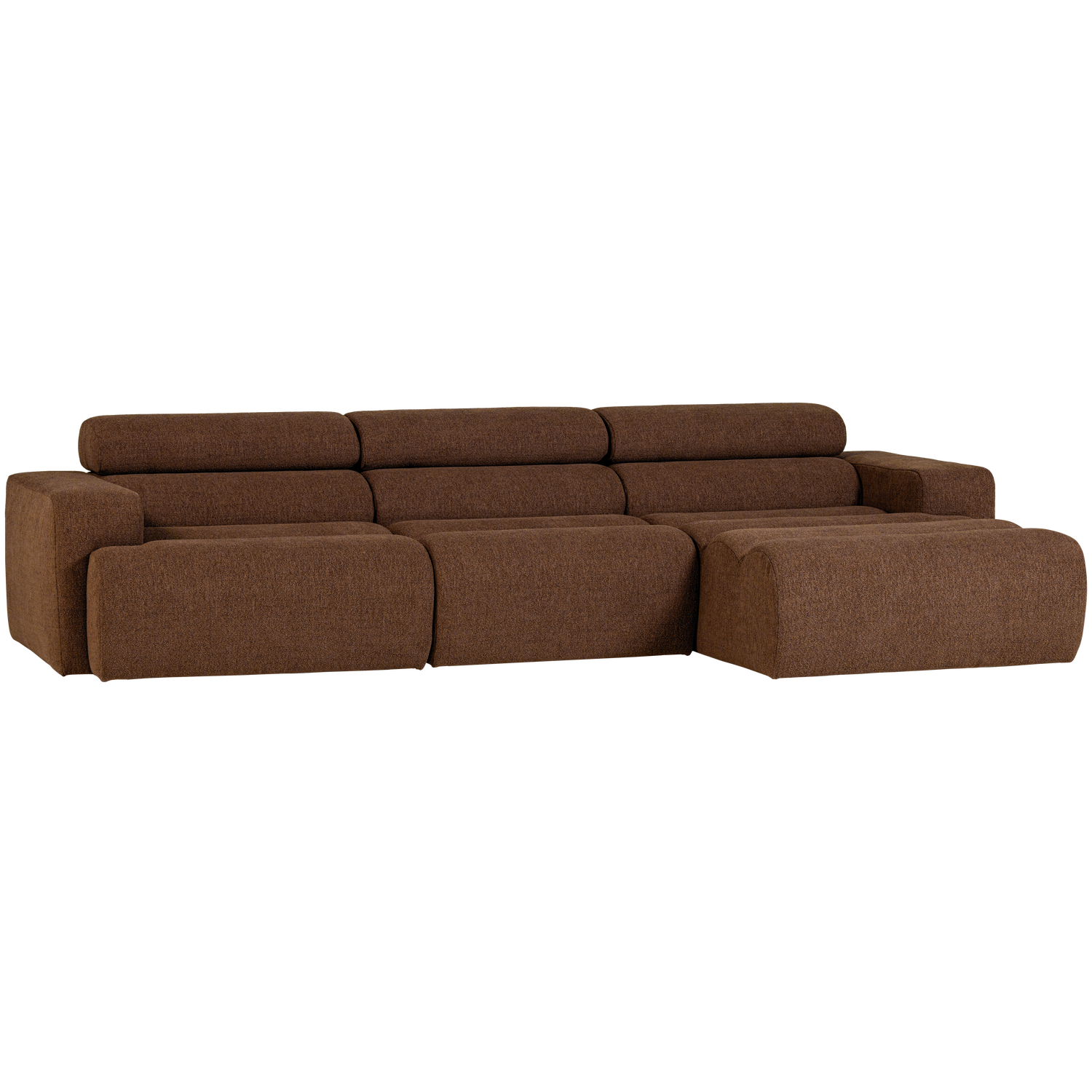 NOVI CHAISE LONGUE SOFA RECHTS BOUCLE MOKKABRAUN