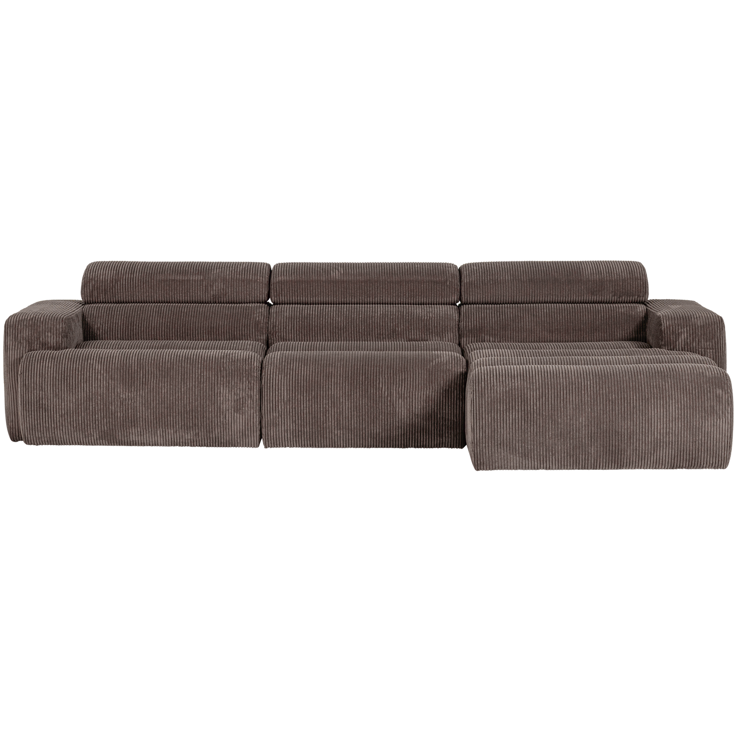 NOVI CHAISE LONGUE SOFA RECHTS GERIPPTER GRAU/BRAUN